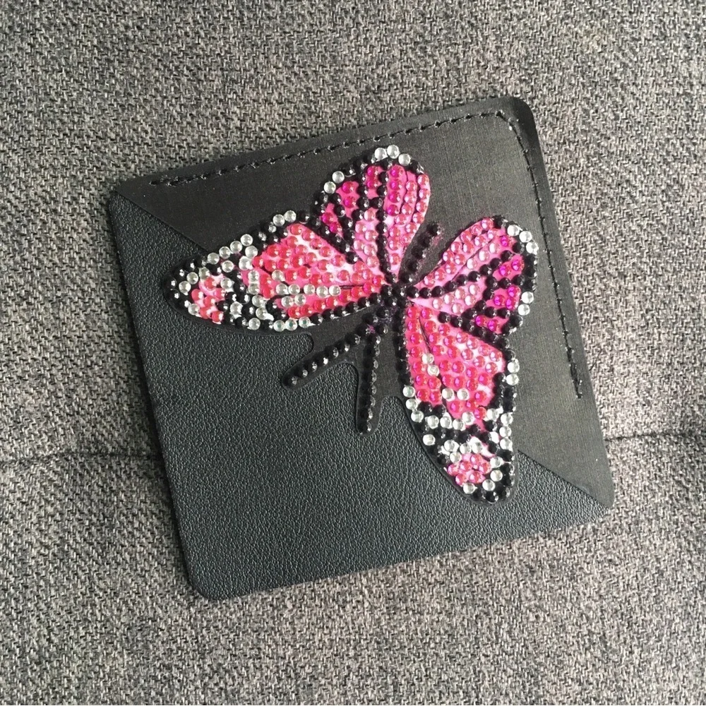 Diamond Art Butterfly Corner Bookmark, Colorful, Sparkly (PINK/BLACK) - Picture 4 of 17